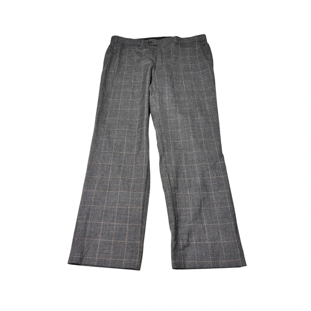 VTG Lauren Ralph Lauren Mens 36x30 Grey Wool Windowpane Plaid Dress Pants Canada